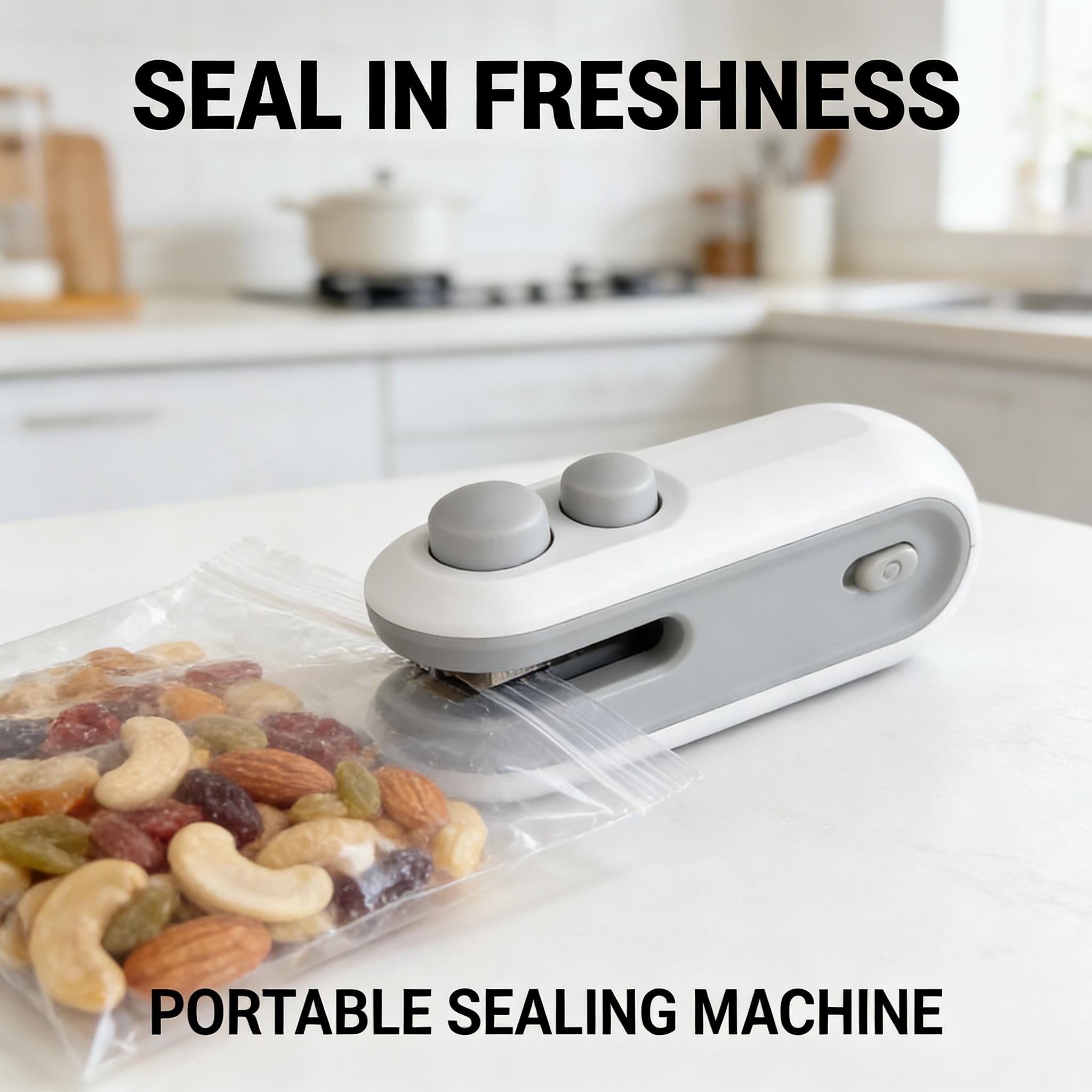 

Rechargeable 2-in-1 Mini Heat Sealer With Cutter Portable Bag Sealer For Food Snacks Kitchen Storage белый