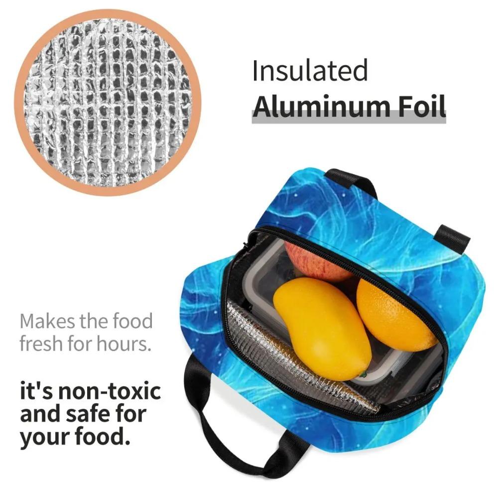 Burning Fire Insulated Lunch Bag for Women Children Portable Food Boxes Thermal Lunch Box Tote