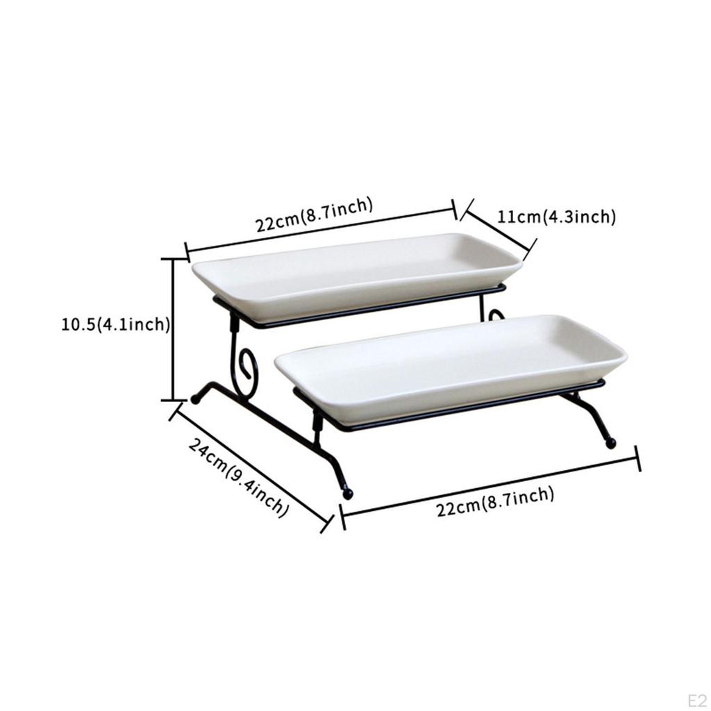 2 Layer Serving Platter Cupcake Cake Stand Detachable Snack Display Tray Holder with Rack Dessert