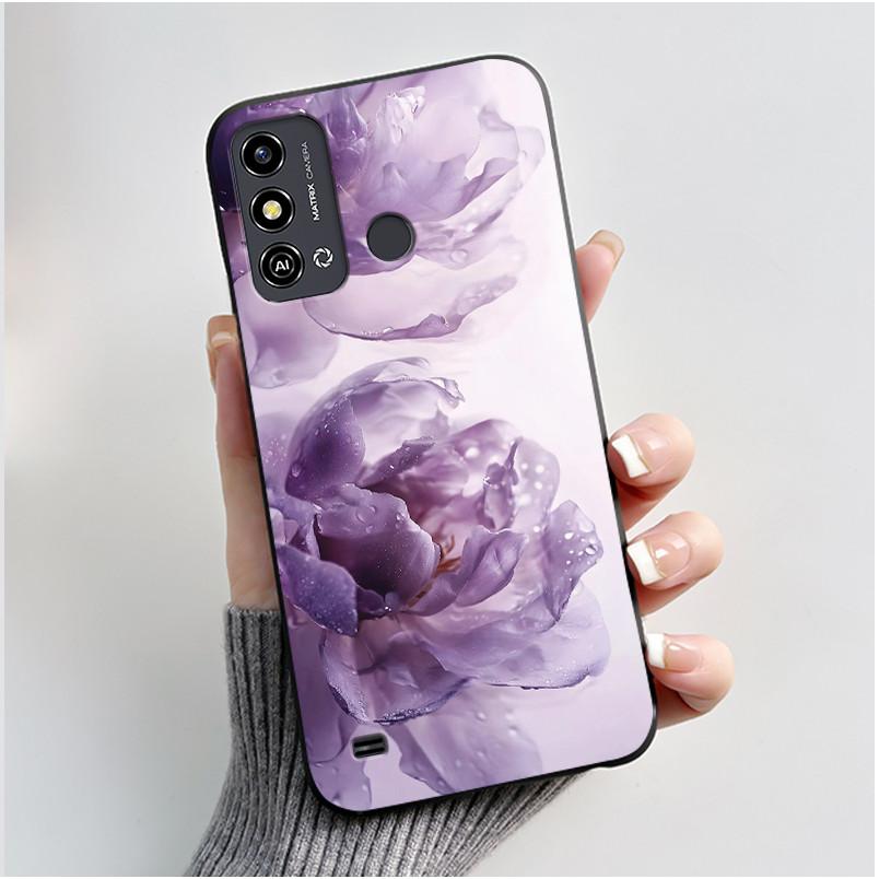 Phone Case For ZTE Blade A53/A53 Plus/Optus X Delight 2 Jelly Soft Black Cover Cute Printed Pattern Rabbit Lamp Penguin Casing