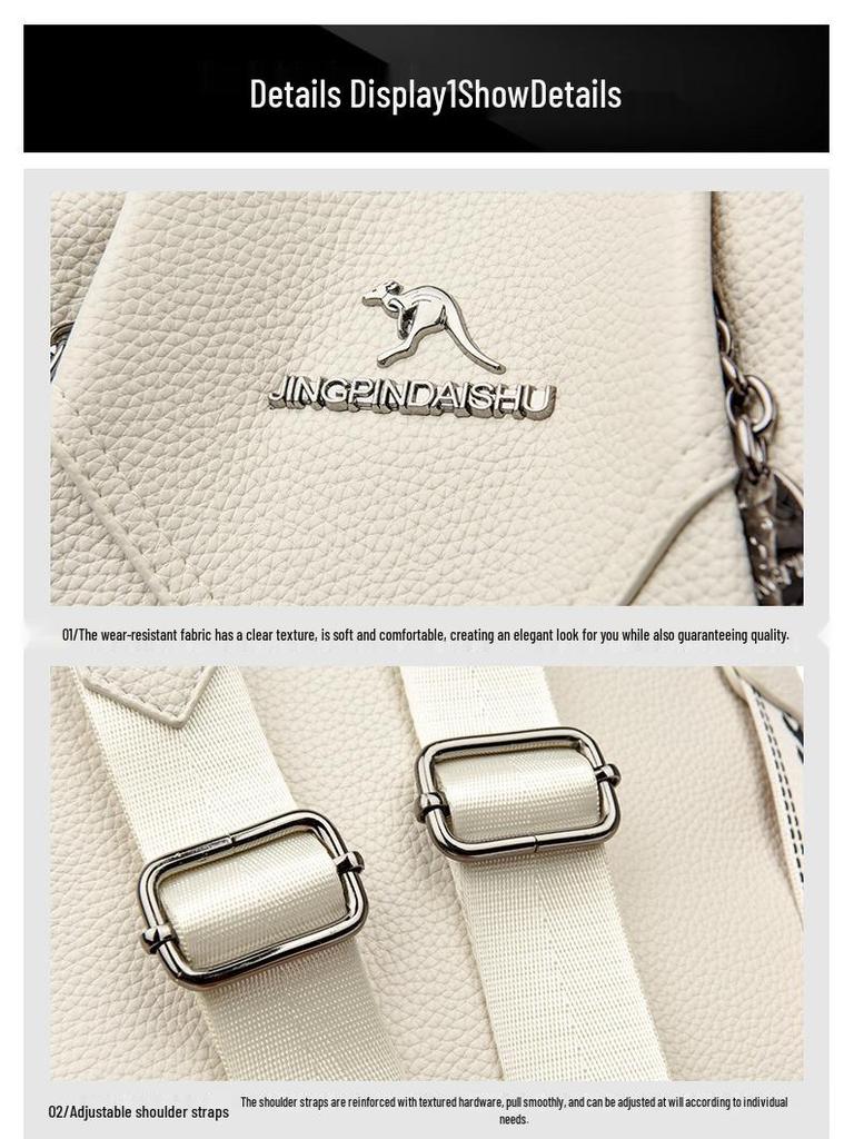 2025 Korean Style Soft Leather Backpack: Large Capacity Fashion Schoolbag for Travel and Students