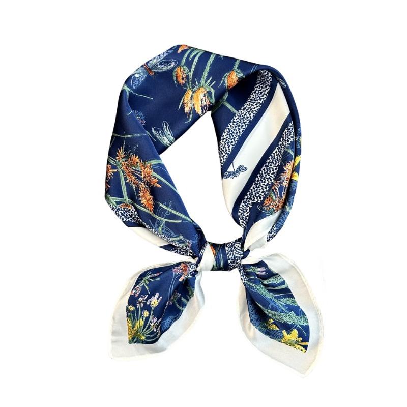Polka Dot Silk Scarf Square Scarf High-end New Versatile Decorative Scarf Scarf Scarf Neck Cashew Flower Scarf Shawl Can Be Used As a Tube Top