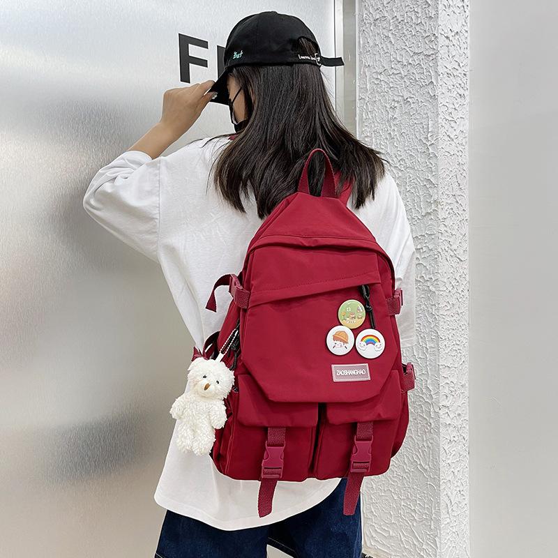 Schoolbag Schoolbag Female Korean Version High School College Student Trendy Backpack Large Capacity with Junior High School Student Casual Computer