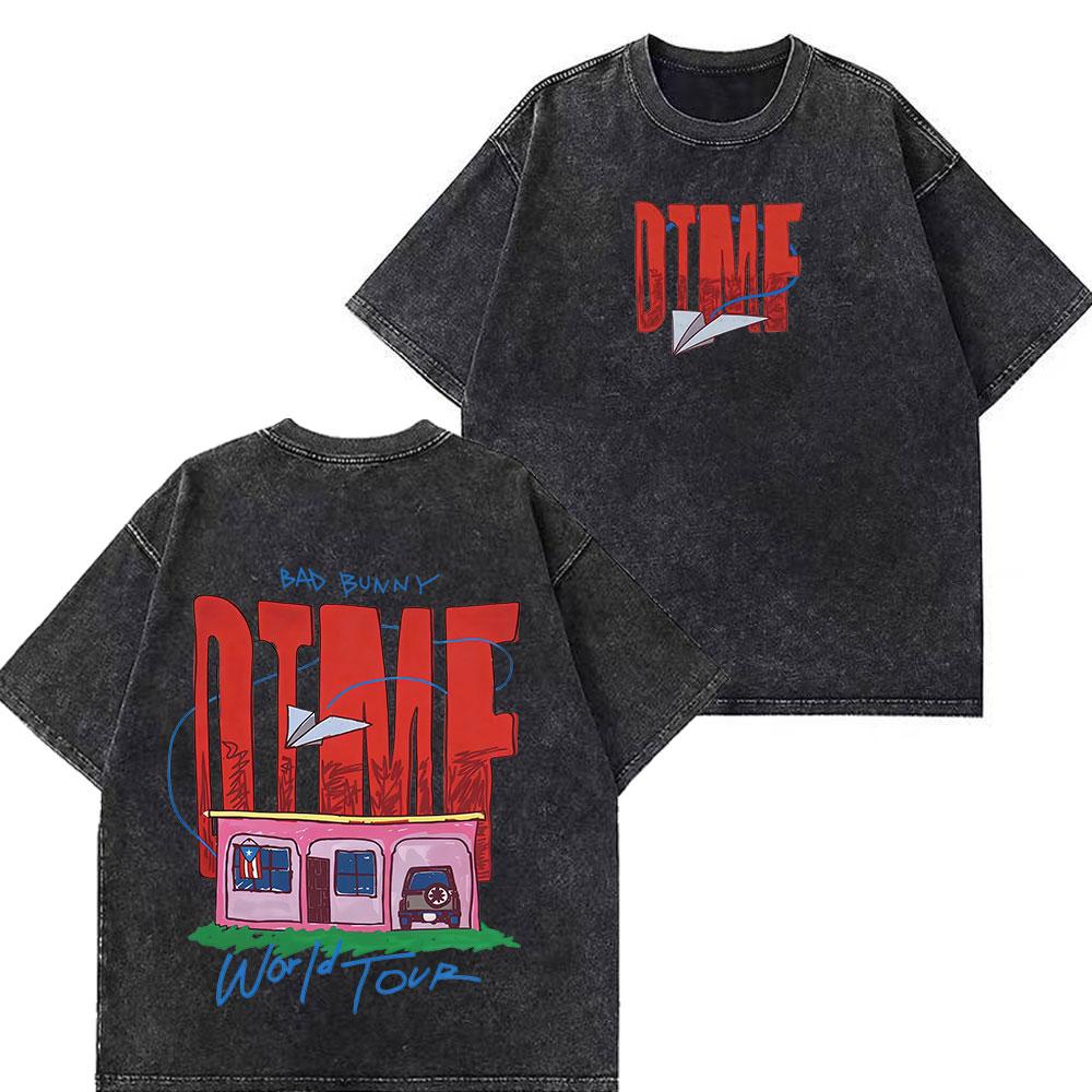 Rapper Bad Bunny Tour  Debi Tirar Mas Fotos DTMF Merch Tshirt Unisex Fashion  Summer ONeck Tee Hip Hop Vintage Washed Tshirts