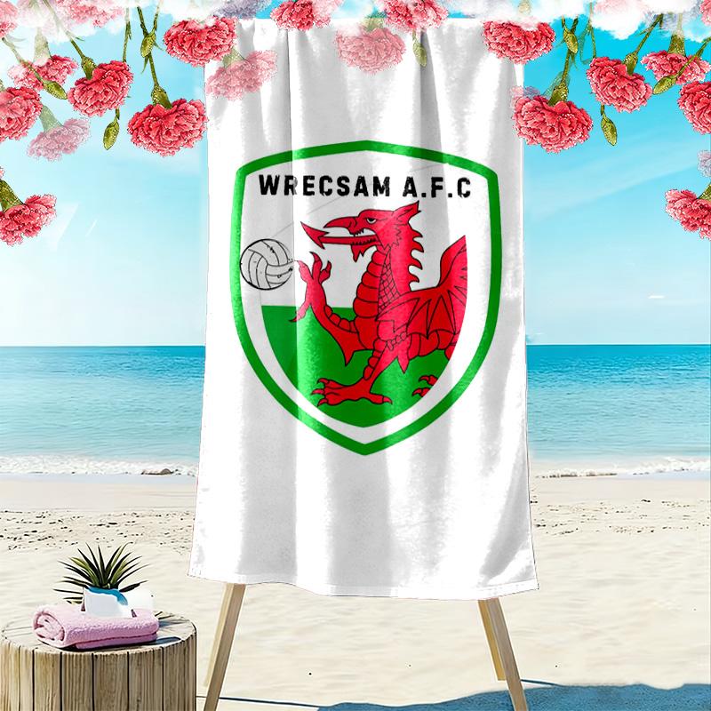 Wrexham AFC Print Beach Towel, Large Soft Quick Dry Towel for Beach Camping Swimming