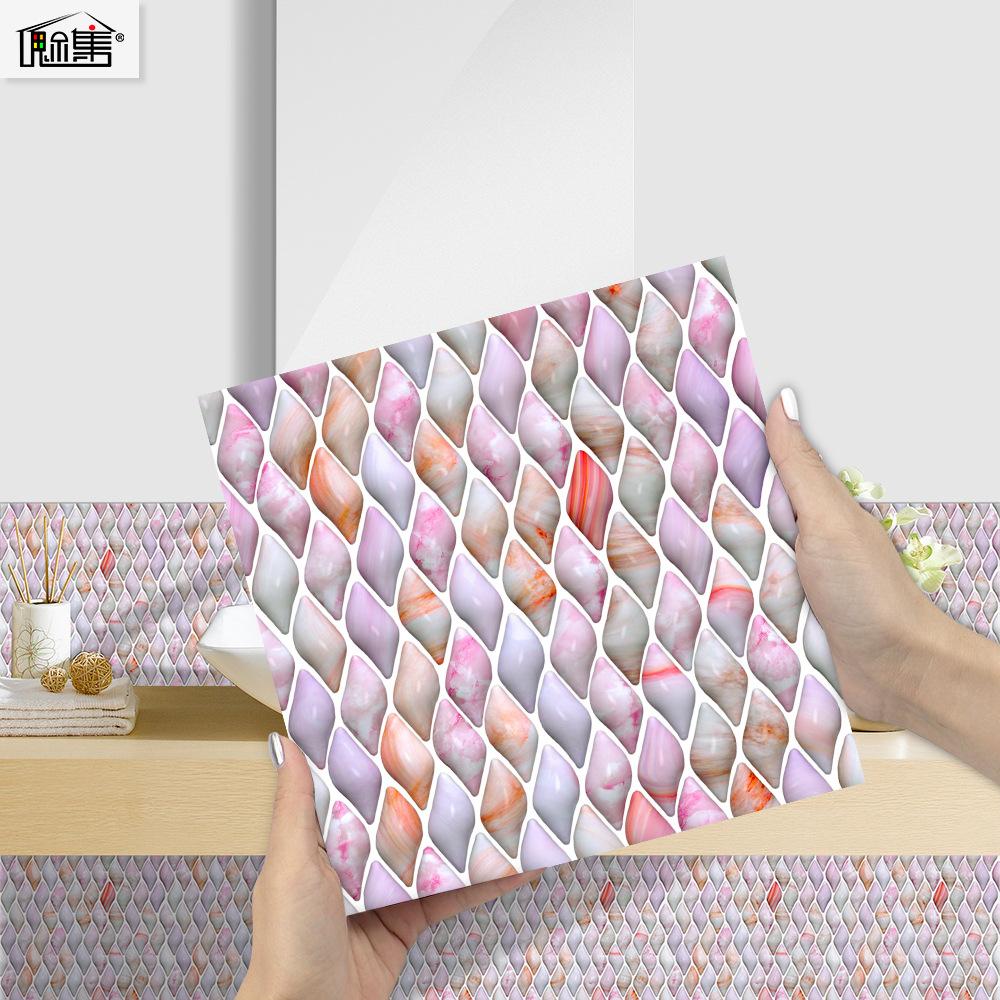 The Same Wall Sticker 3D Imitation Epoxy Mosaic Wallpaper Self-Adhesive Kitchen Bathroom Waterproof And Anti-Fouling Wall Decoration