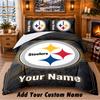 Pittsburgh Steelers Pattern Bedding 3Pcs Set Custom Name, Bed Sheet And Pillowcases For Home Bedroom