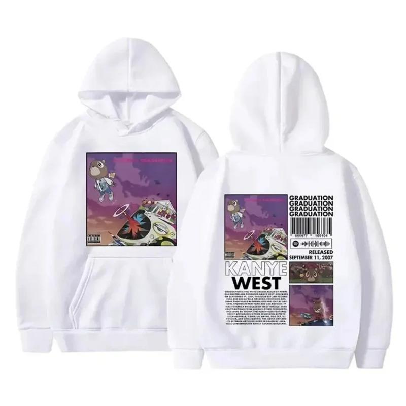 Autumn Winter Casual Men Hoodies Cool Streetwear Unisex Oversized Sweatshirt Rapper Kanye West Graduation Printed Hoody