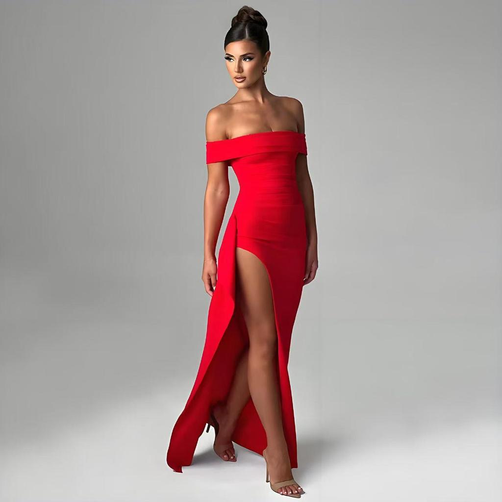 2024 Elegant Sexy Off-Shoulder Evening Dress with Slit