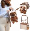 Pet Carrier Handbag Dog Carrier Tote with Leash Clip Peek Window Soft Travel Shoulder Bag for Small Dogs or Cats Bichon Poodle Yorkie