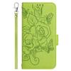 For iPhone 16 Pro Max Case Rose Imprinted RFID Blocking Leather Phone Cover with Strap