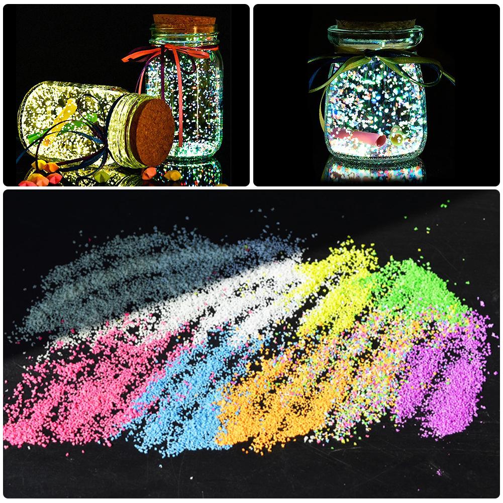 10g DIY Luminous Aquarium Sand Glow In The Dark Sand Garden Ornament Decorative Sand Fish Tank Decor Stone Sands Pink Gold Blue
