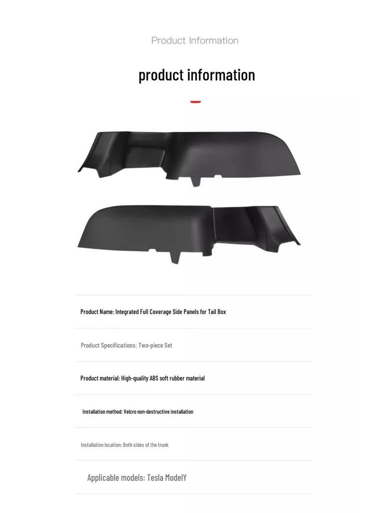 Tesla Model Y Trunk Side Panel Suede Pad Interior Modification