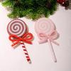 Red Lollipop Ornament with Pink Bow - Colorful Christmas Candy Gift for Kids