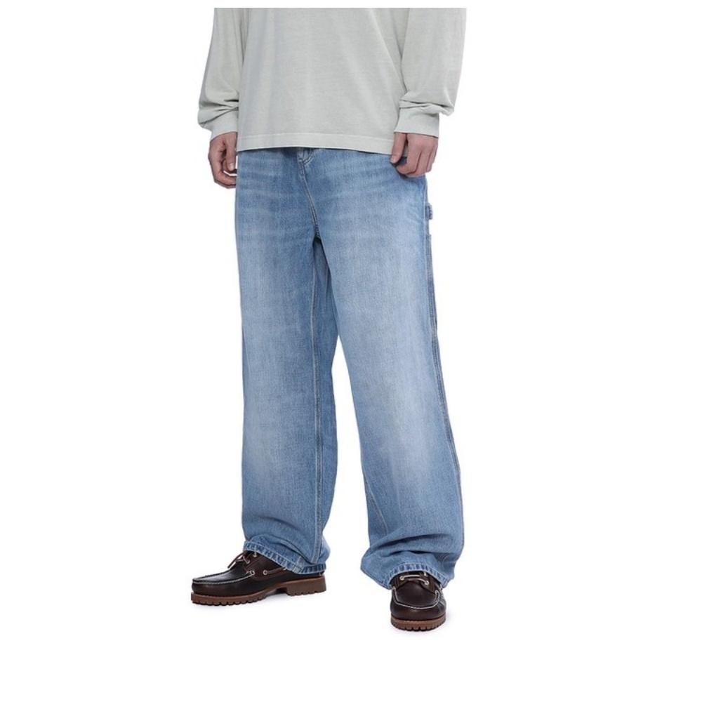 Carhartt WIP Classic Square Logo Multi-Pocket Wide-Leg Straight-Leg Work Jeans Men Jeans CHXJNI034871P