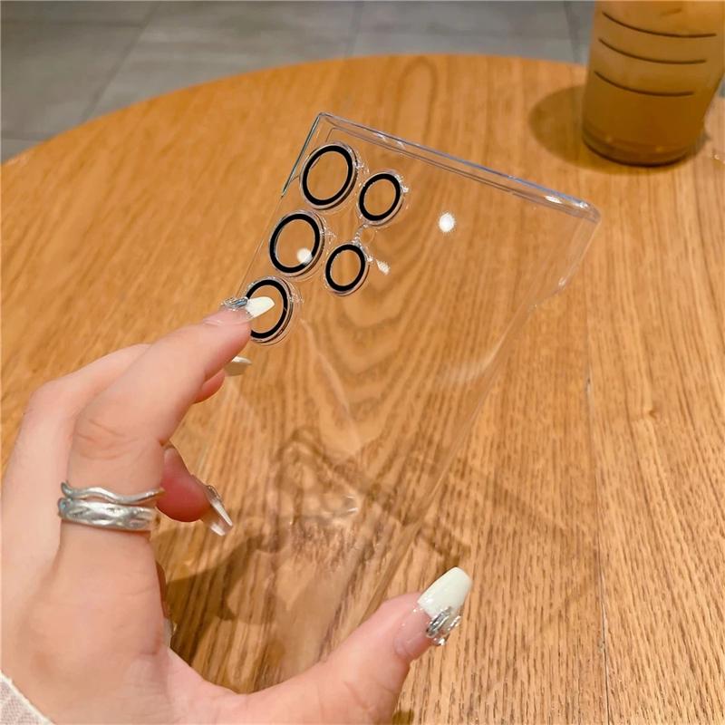 Luxusný pokovovaný bezrámčekový kryt pre Samsung Galaxy S25 S24 Ultra S23 S22 Tenký Priehľadný Ochrana Objektívu Fotoaparátu Nárazuvzdorný Kryt