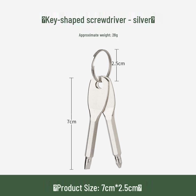 Portable Flathead & Phillips Screwdriver Keyring: Compact EDC Multifunctional Tool for Outdoor Use