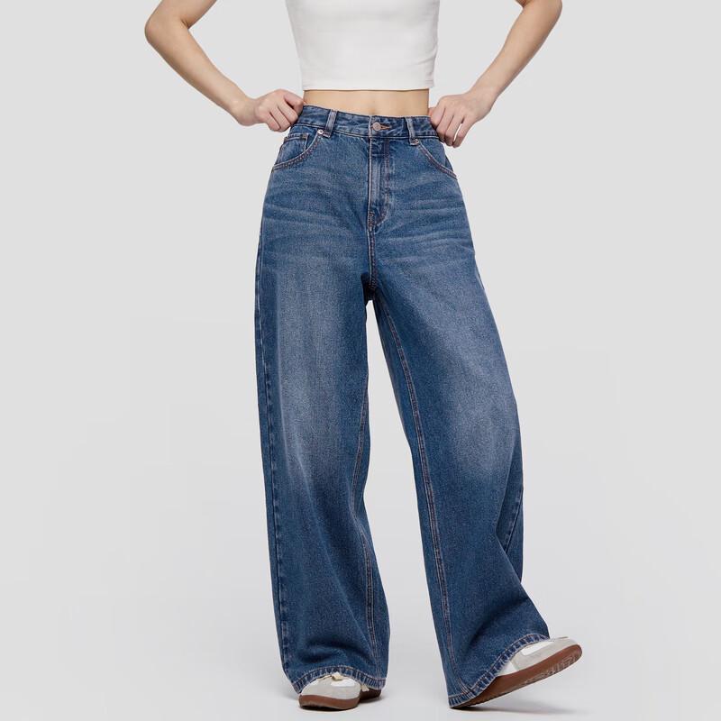 Gap Women's 2025 Mid-Rise Washed Cotton Non-Stretch Wide-Leg Jeans