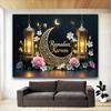 Elegant Eid Al-Adha Moon Photography Backdrops Wall Decoration for Room and Party,Festive Home Decor for New Year and Eid Celebrations