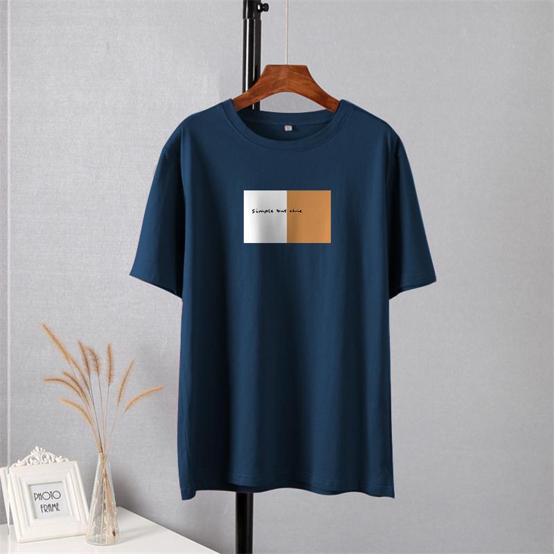 Módní tričko Shellsuning s potiskem dopisů pro ženy Letní základní trička s výstřihem do O Umělecká trička nadměrné velikosti Dámské 100% bavlna Základní měkké topy Harajuku