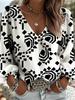 Ladies' loose printed shirt, perfect gift for festivals, fashionable women's clothing, suitable for outdoor gatherings