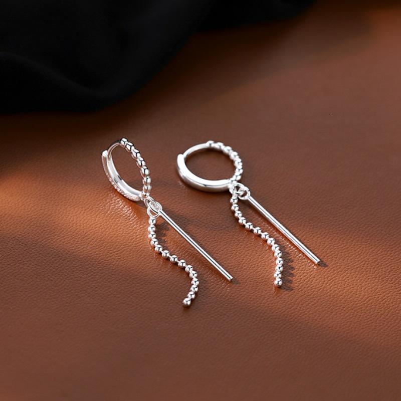 925 Sterling Silver Tassel Ear Cuff Stud Earrings - Women's Niche Design, 2022 Autumn Collection