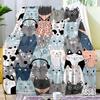 Cat Blanket Ultra Soft Flannel Merch Cat Throw Blanket Stuff Gifts for Cats Lovers for Girls Women Kids Boys Adults 50X40inch