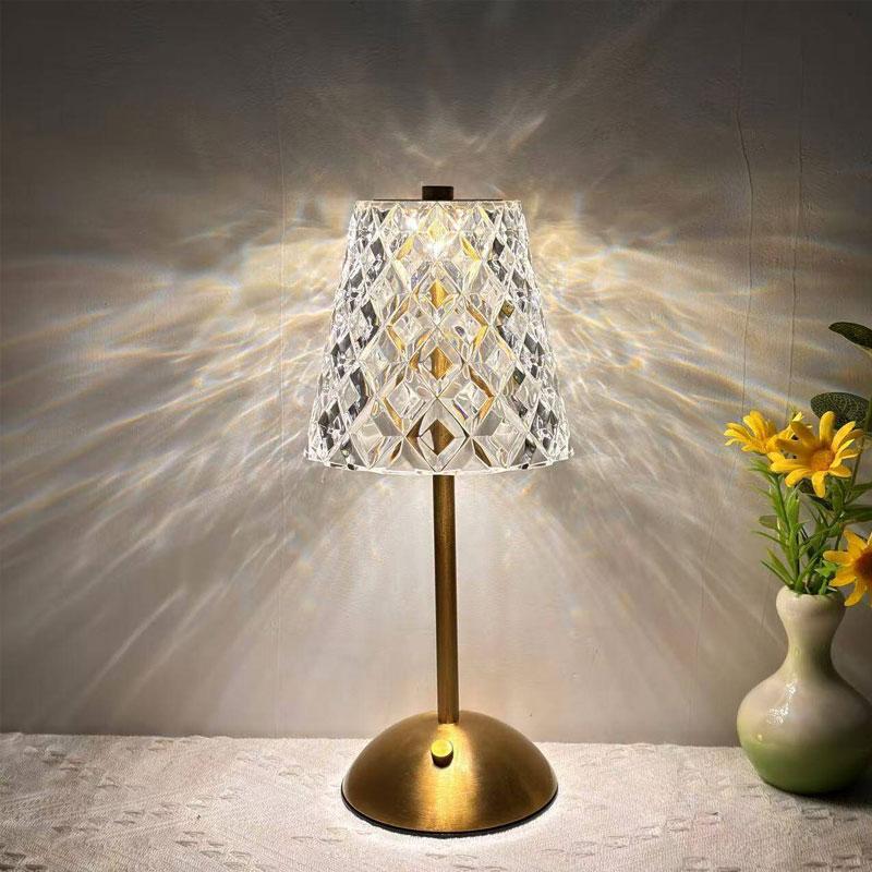 Crystal Table Lamps for Restaurants Bars Bedside Night Lights for Bedrooms Charging Touch Lamp Lighting Fixtures Home Decor Lamp