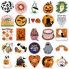 50 Scary Halloween Stickers: Cartoon Pumpkins for Notebooks, Journals, and Luggage