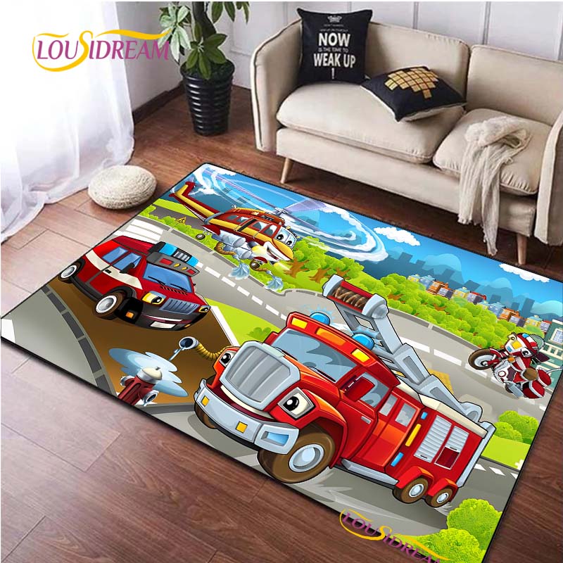 British Classic Animated Fireman Sam Carpet for Living Room Bedroom Area Rugs Kitchen Door Kids un-slip floor Mats birthday gift