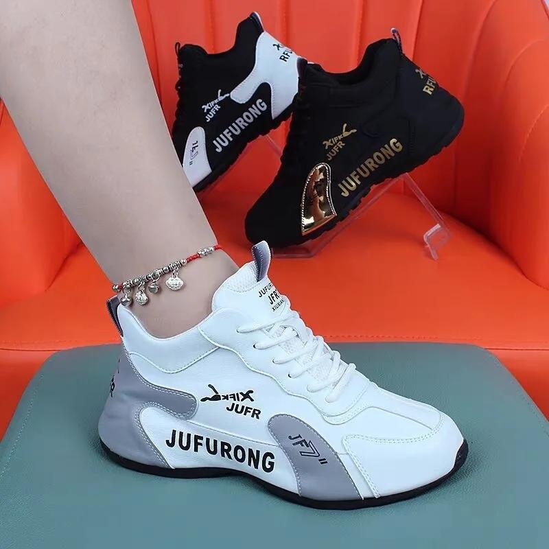 Modedesigner Damen Sneaker Mode Leder Freizeitschuh Schnürschuhe Plateauschuhe für Damen Outdoor Leichte Laufschuhe Zapatos Mujer