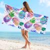 Watercolor Pineapple Series digital-printed polyester Superfine fiber double-sided fleece Beach vacation bath towel, beach towel