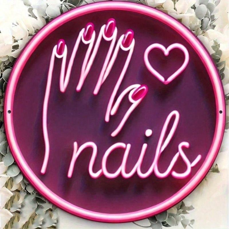 Round Metal Wall Art Pink 8x8 Inch Living Room Decor