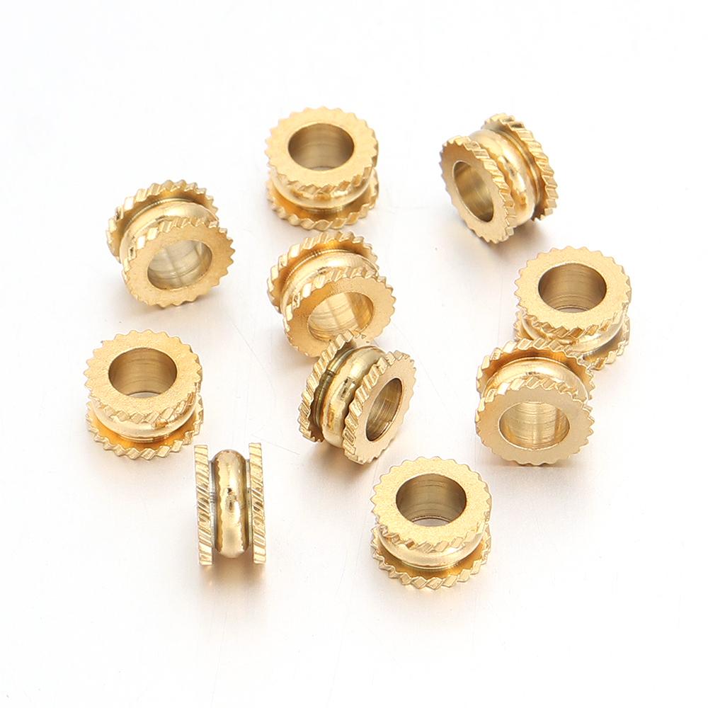 

10-20pcs/lot Stainless Steel Spacer Beads Big Hole Loose Beads Fit 4 5mm Round Leather Cord DIY Bracelet Necklace Jewelry Making