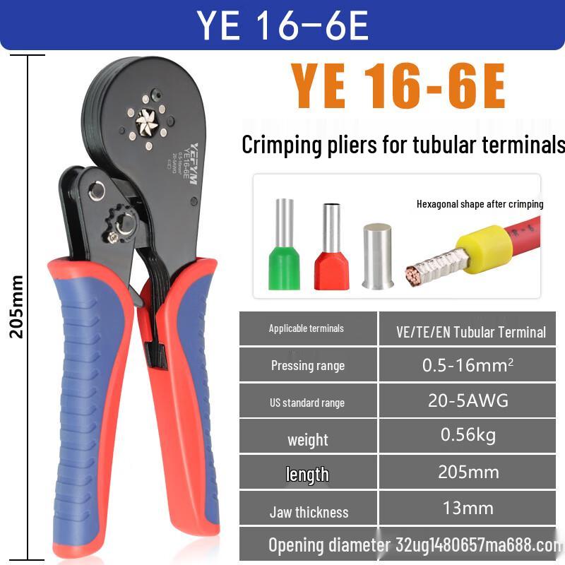 Ratchet Crimping Pliers for Tubular Terminals