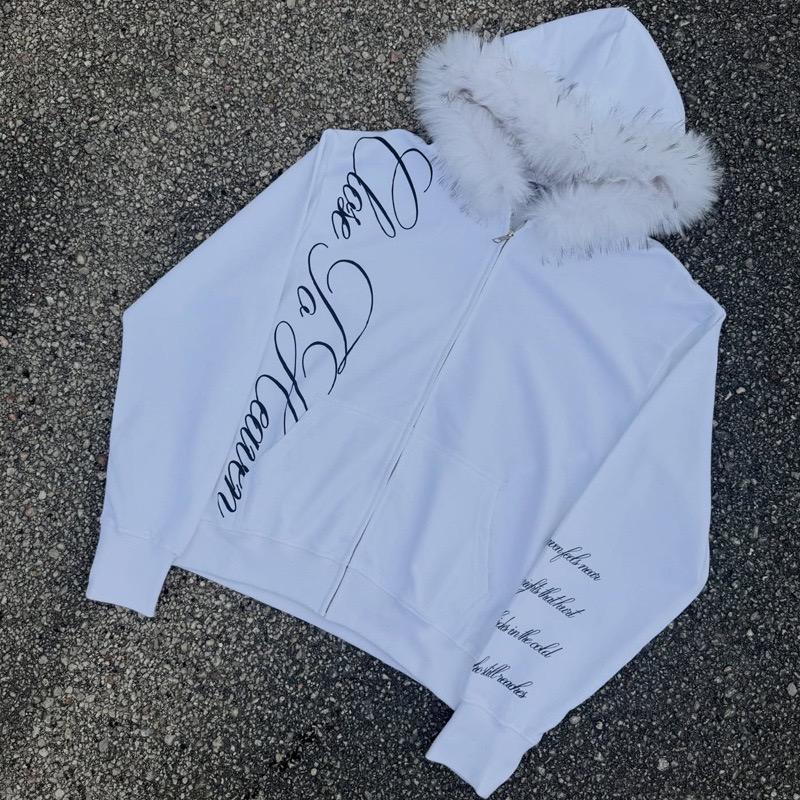 STREETRICH Fur Collar Cardigan Zipper Hooded Jacket Autumn and Winter Punk Hip-hop Rock Dark Style Rock Fashion All-match Y2K Retro Jacket