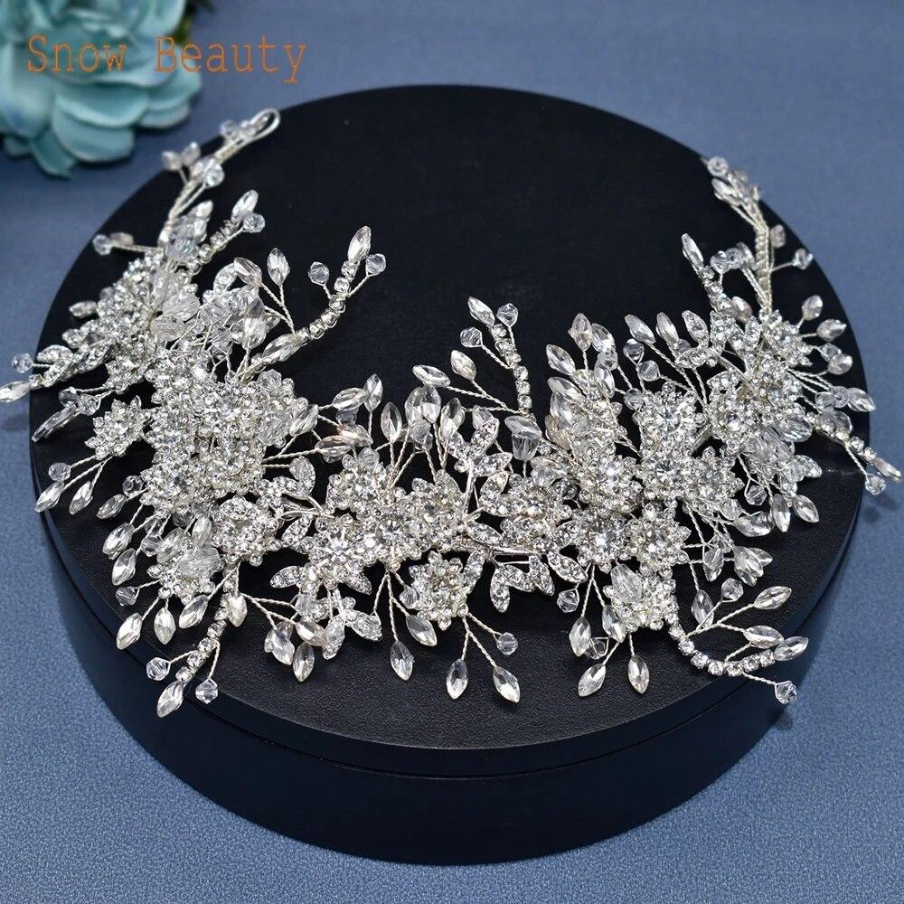 DZ096 Роскошная свадебная корона с цветочным головным убором — фото 6