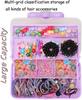 Girls Hair Accessories Collator Three-layer Folding Plastic Jewelry Box with Lock (Purple)