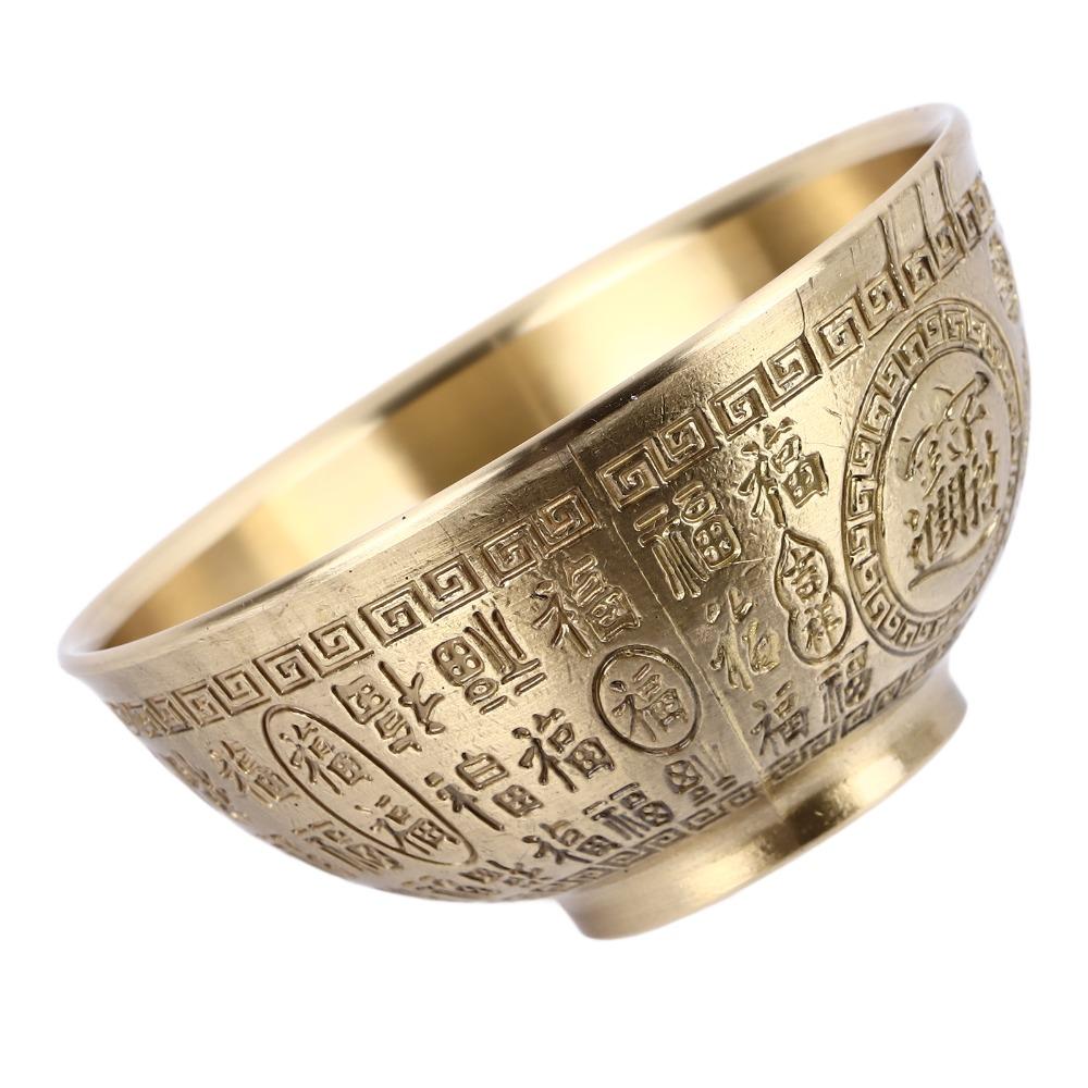 3.3-Inch Diameter Copper Decorative Bowl Gold Blessing Bowl Incense Temple Bowl For Office Decor