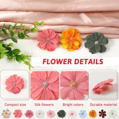 70Pcs Artificial Flowers Head MIX Small Fake Flower for Home Decor Wedding Marriage Decoration DIY Craft Gift Ornament Accessory