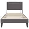 Bed Frame with LED Light Strips Gray 80 X 200 Cm Faux Leather