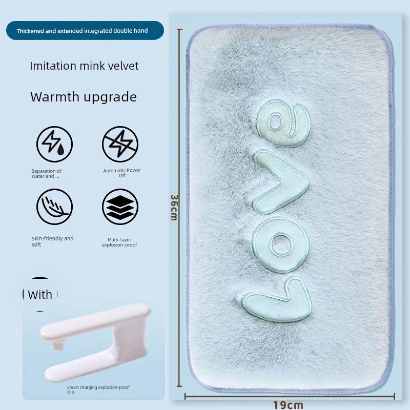 Rechargeable Explosion-Proof Hot Water Bottle, Electric Heating Pad for Bed, Cute Plush Hand Warmer for Women, Warming Gadget