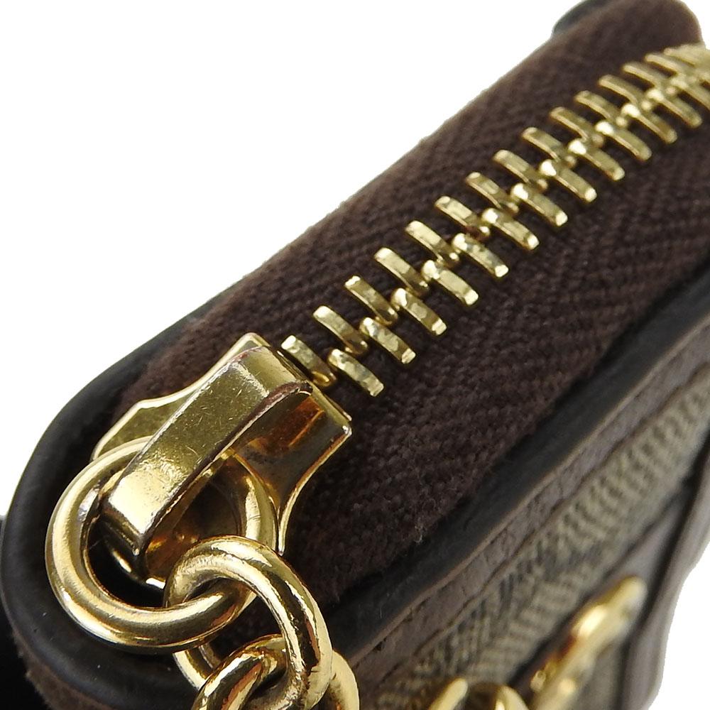 Gebrauchter GUCCI Schlüsselanhänger Off-Leder 523157 Sherry-Linie GG Supreme Canvas/Leder Beige Braunes Band