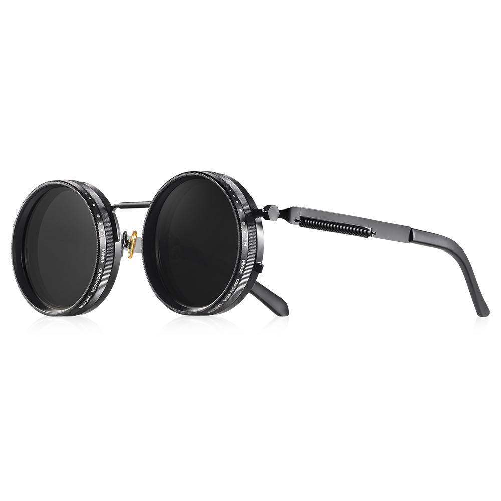 

CRIXALIS Polarized Round Sunglasses ND9 Adjustable Dimming Men Women Retro Punk Men s Fishing Eyeglasses Outdoor Shades UV400 чорний