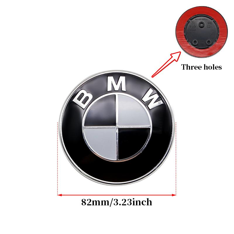 Universal Base Black White Badge Set for BMW 7Pcs 68mm 56mm 82mm 74mm Hood Trunk Wheel Steering Logo 7Pcs 2-Pin 3-Pin Clips Kit