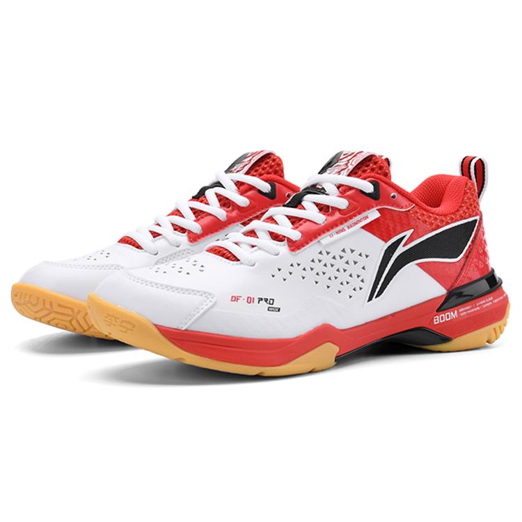 New LiNing Blade Pro Anti Slip Wear Resistant Low Top Badminton Shoes Unisex White Red AYAT005-5