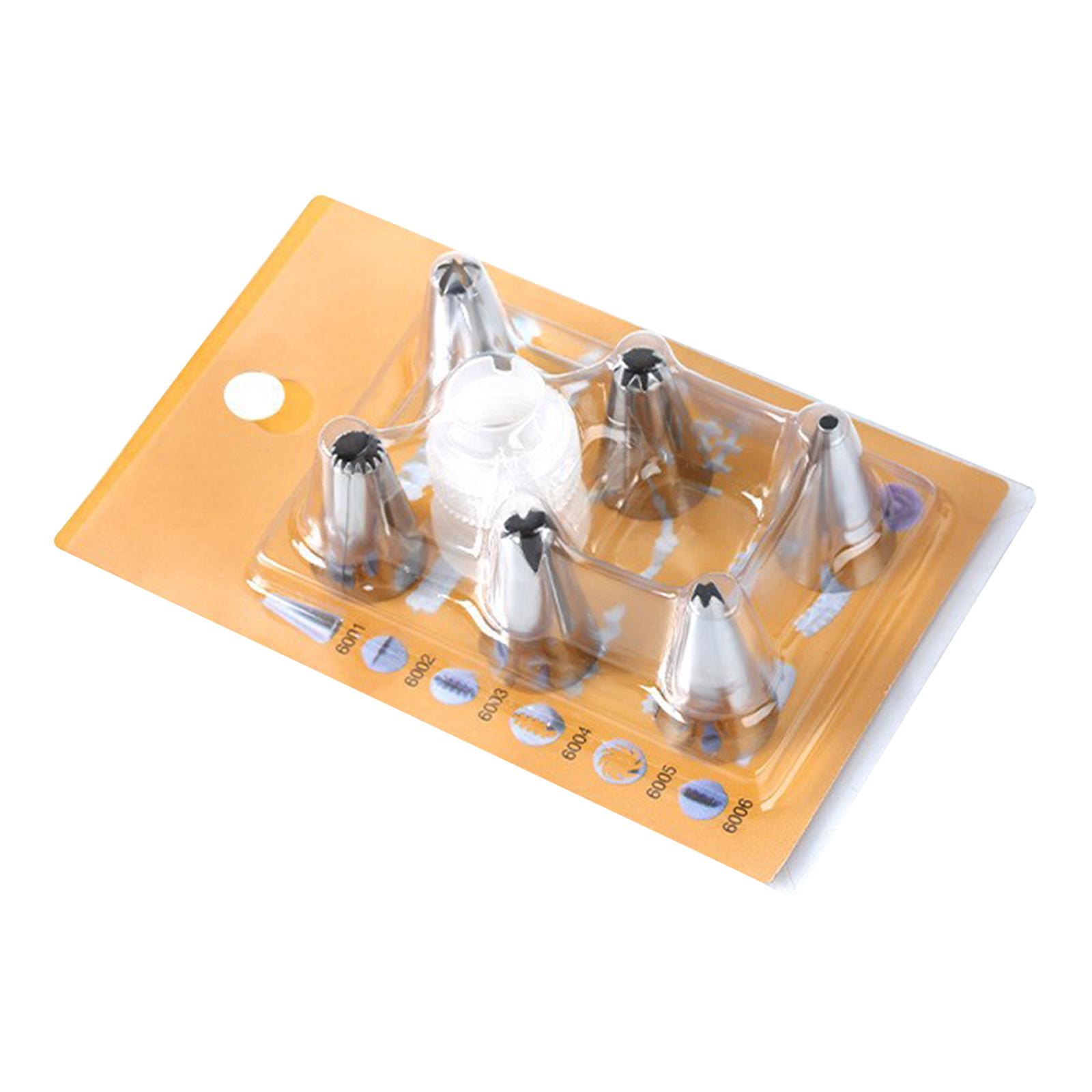 

Набор насадок для труб из нержавеющей стали, инструмент для труб для торта, насадка для труб для крема и клея, набор из 7 предметов One Size белый