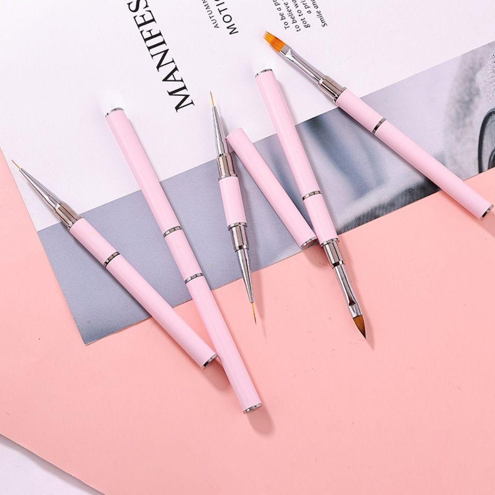 Acrylic Gel Nail Polish Thin Liner Flower Painting Drawing Manicure Tools Dual-ended Nail Art Brush