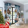 2D Flat Printing 2pcs Christmas Drapes Snowmen and Trees6 Machine Washable Fabric Without Electricity Spring Party & Holiday