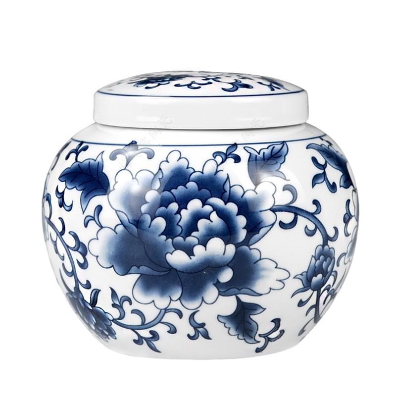Contenedores sellados multifunción Tieguanyin, caja de té de porcelana china azul y blanca, caja de almacenamiento para bolsitas de té para el hogar